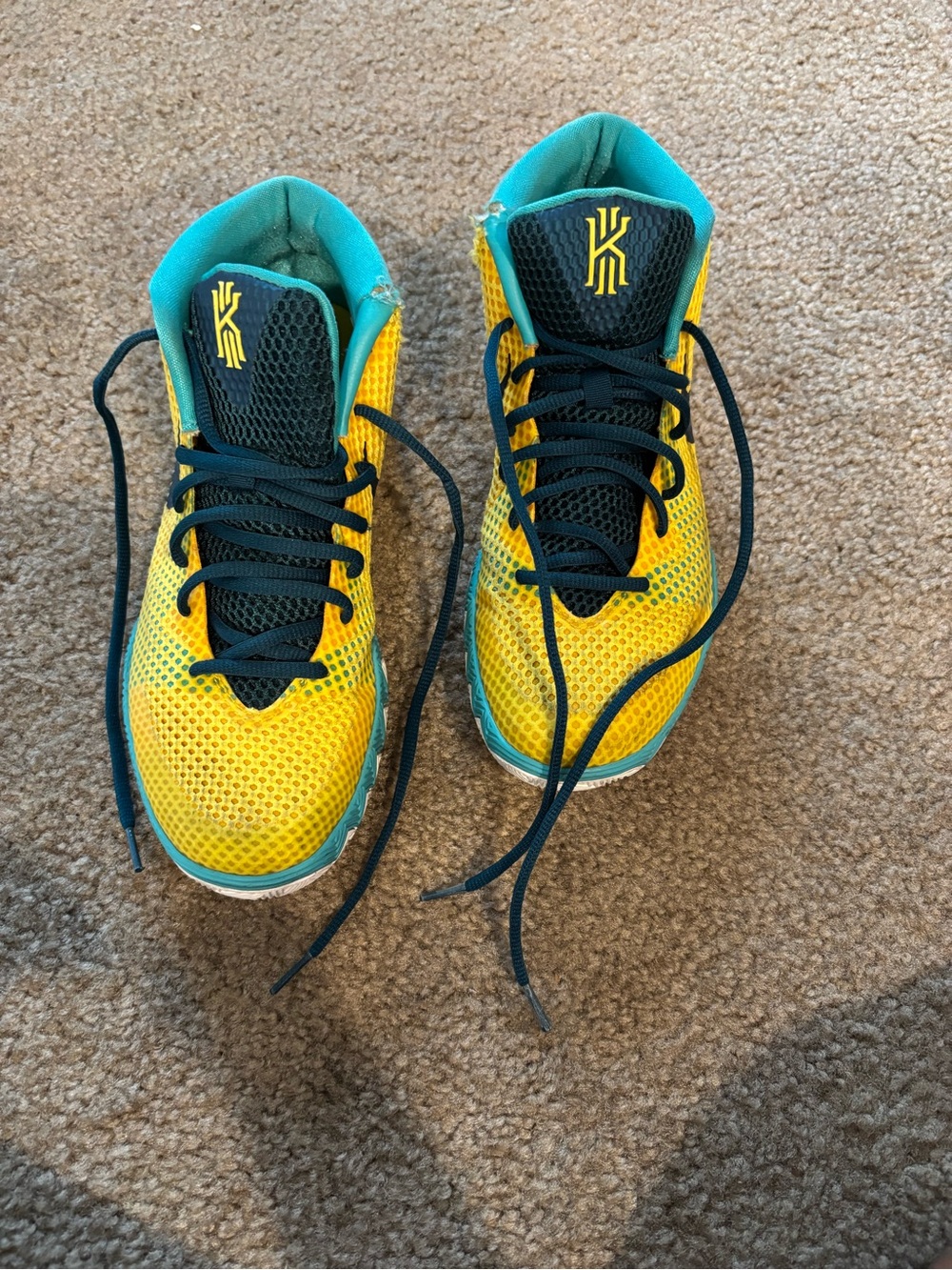 Nike Kids Athletic Shoes - Yellow and Teal